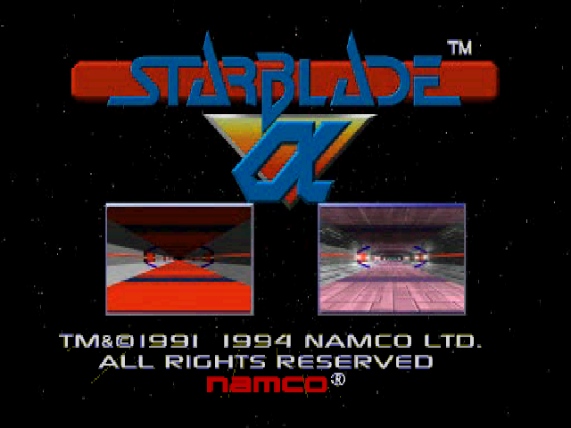 Starblade Alpha — Title screen