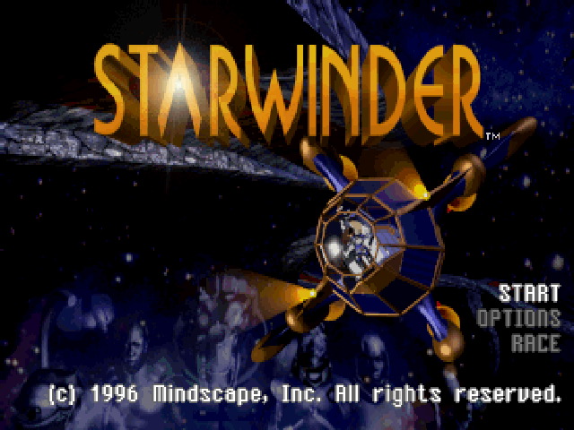 Starwinder : The Ultimate Space Race — Title screen