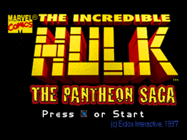 The Incredible Hulk : The Pantheon Saga — Title screen