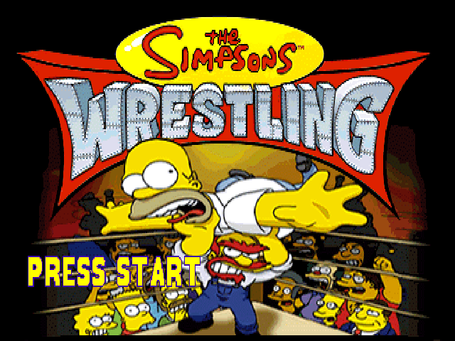 The Simpsons Wrestling — Title screen