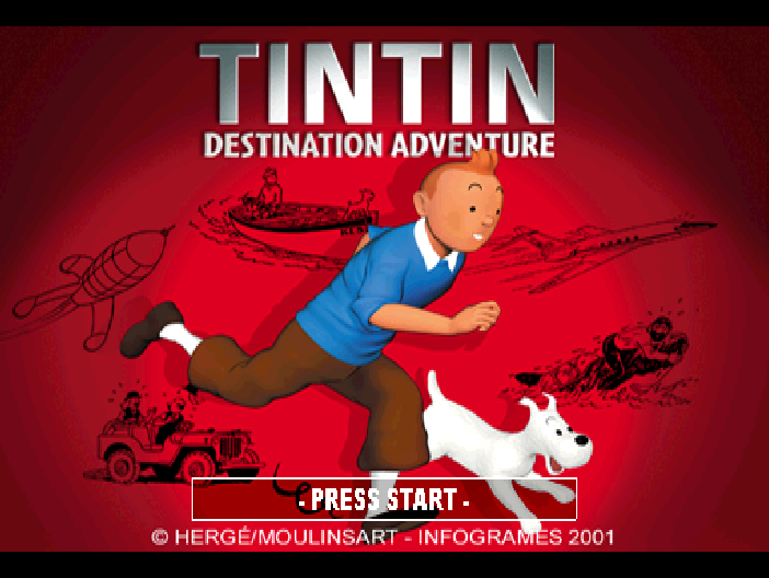 Tintin : Destination Adventure — Title screen
