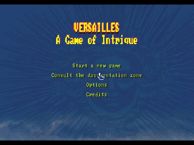 Versailles : A Game of Intrigue — Title screen