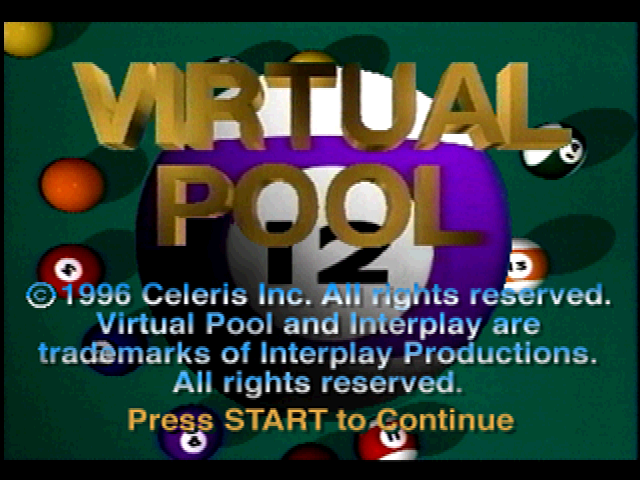 Virtual Pool — Title screen