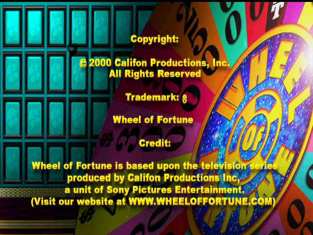 Wheel of Fortune : 2nd Edition — Title screen