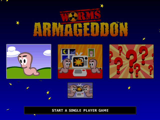 Worms Armageddon — Title screen