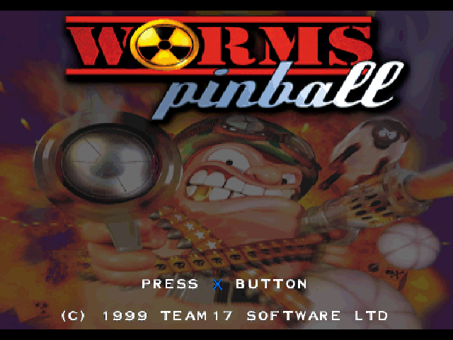Worms Pinball — Title screen