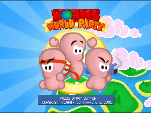 Worms World Party — Title screen