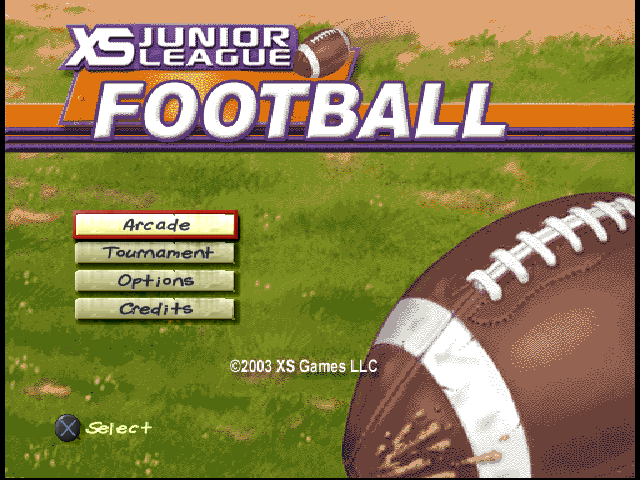 XS Junior League Football — Title screen