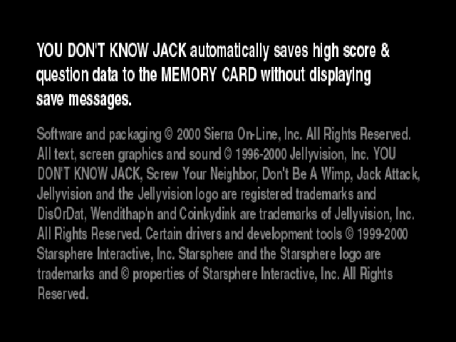 You Don't Know Jack : Mock 2 — Title screen
