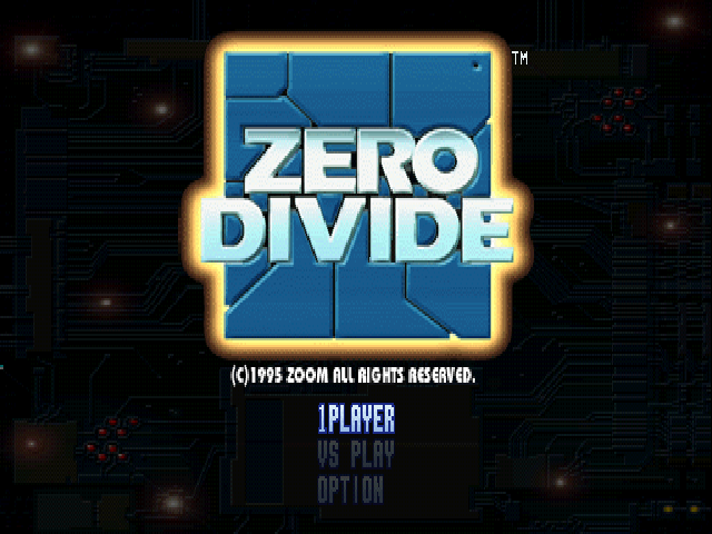 Zero Divide — Title screen