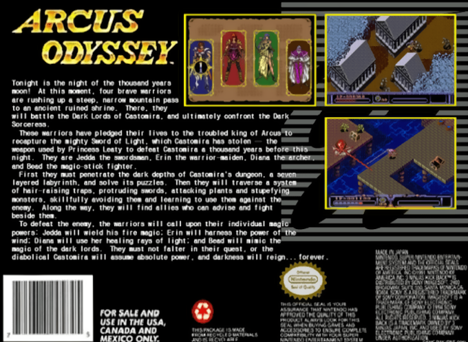 Arcus Odyssey — Box back
