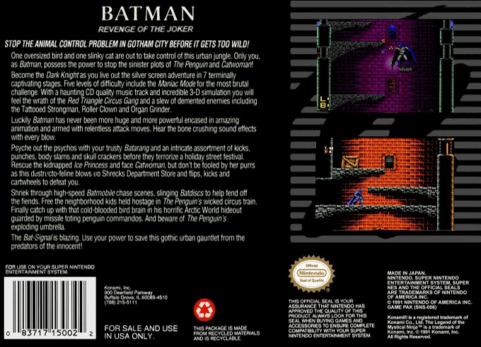 Batman : Revenge of the Joker — Box back