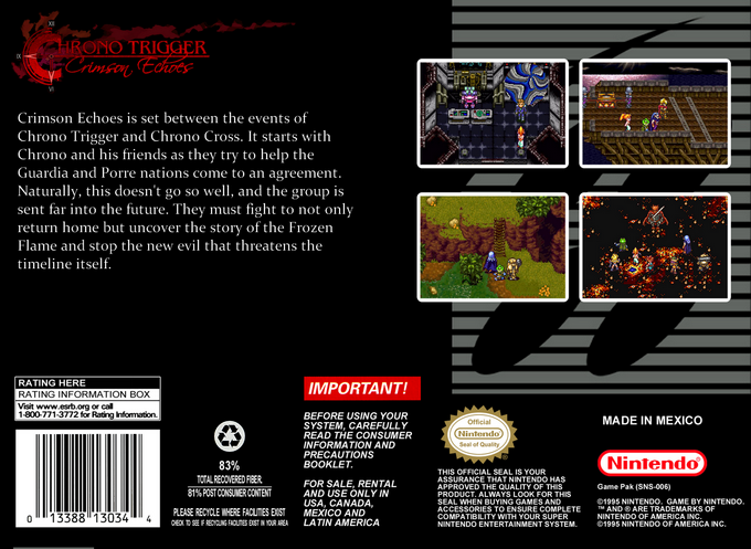 Chrono Trigger : Crimson Echoes (Hack) — Box back