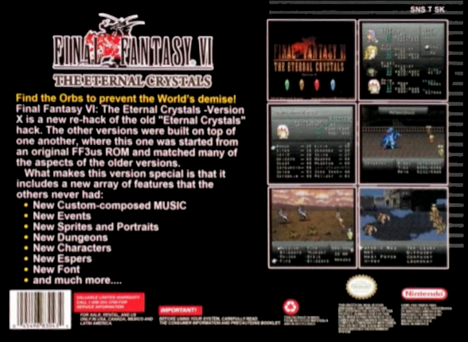 Final Fantasy VI : The Eternal Crystals — Box back