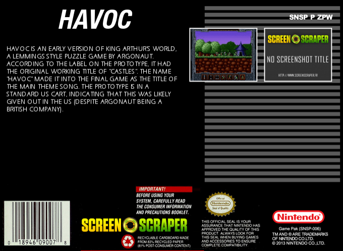 Havoc — Box back