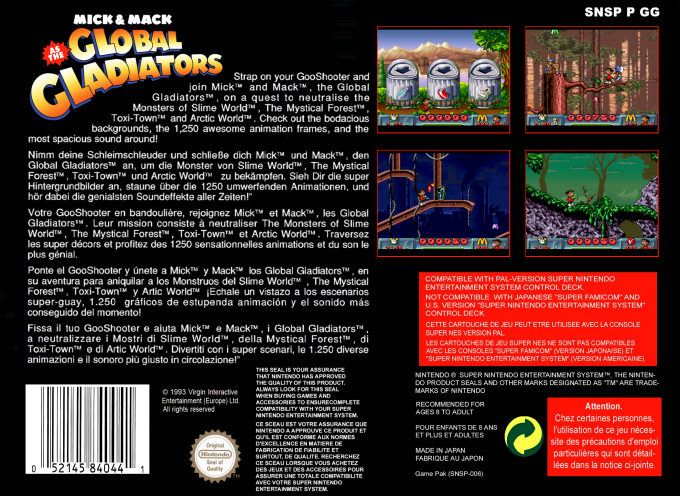 Mick & Mack as the Global Gladiators — Box back