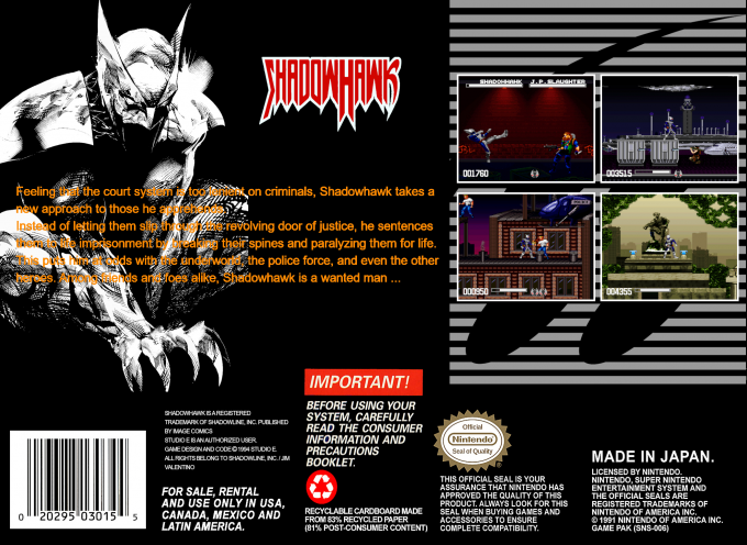 Shadowhawk — Box back