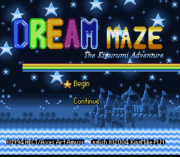 Dream Maze : Kigurumi Daibouken — Title screen