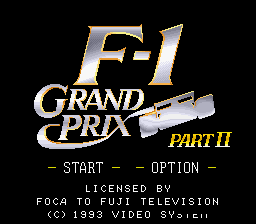 F-1 Grand Prix : Part II — Title screen