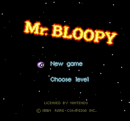 Mr. Bloopy : Saves the World — Title screen
