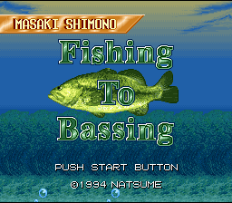 Shimono Masaki no Fishing to Bassing — Title screen