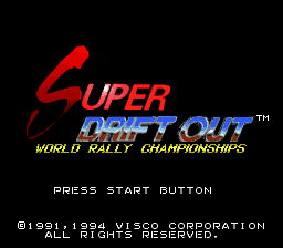 Super Drift Out : World Rally Championships — Title screen