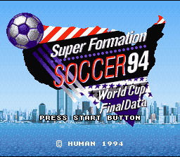 Super Formation Soccer 94 : World Cup Final Data — Title screen