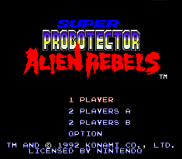 Super Probotector : Alien Rebels — Title screen
