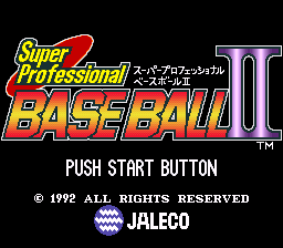 Super Professional Baseball II — Title screen