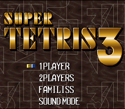 Super Tetris 3 — Title screen
