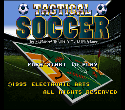 Tactical Soccer — Title screen