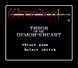 Wizardry Gaiden IV: Throb of the Demon's Heart  — Title screen