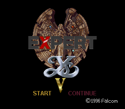 Ys V : Expert — Title screen